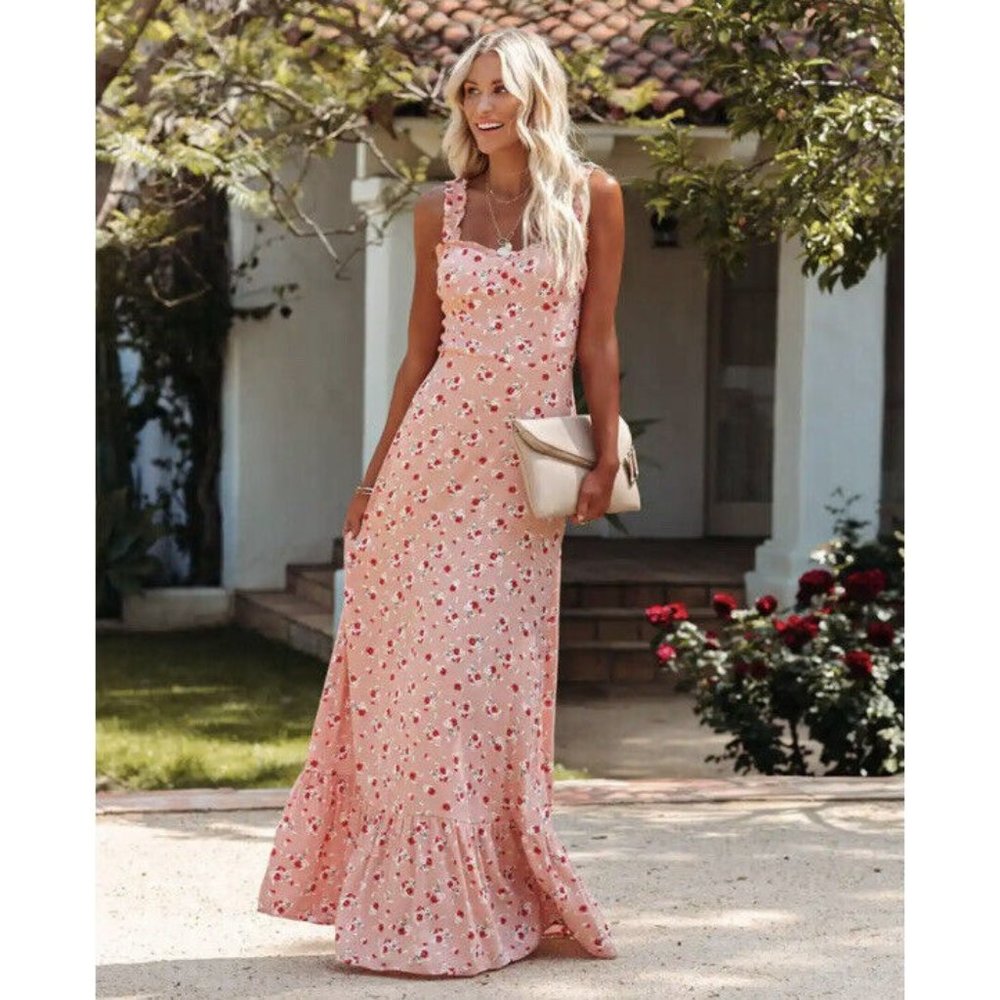 Vici Like A Peach Maxi Dress